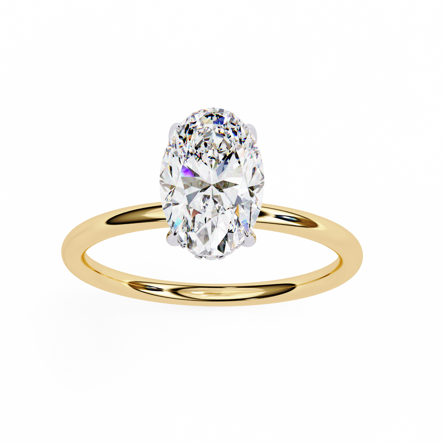Lab Real Oval 1.2 Carat Solitaire Ring