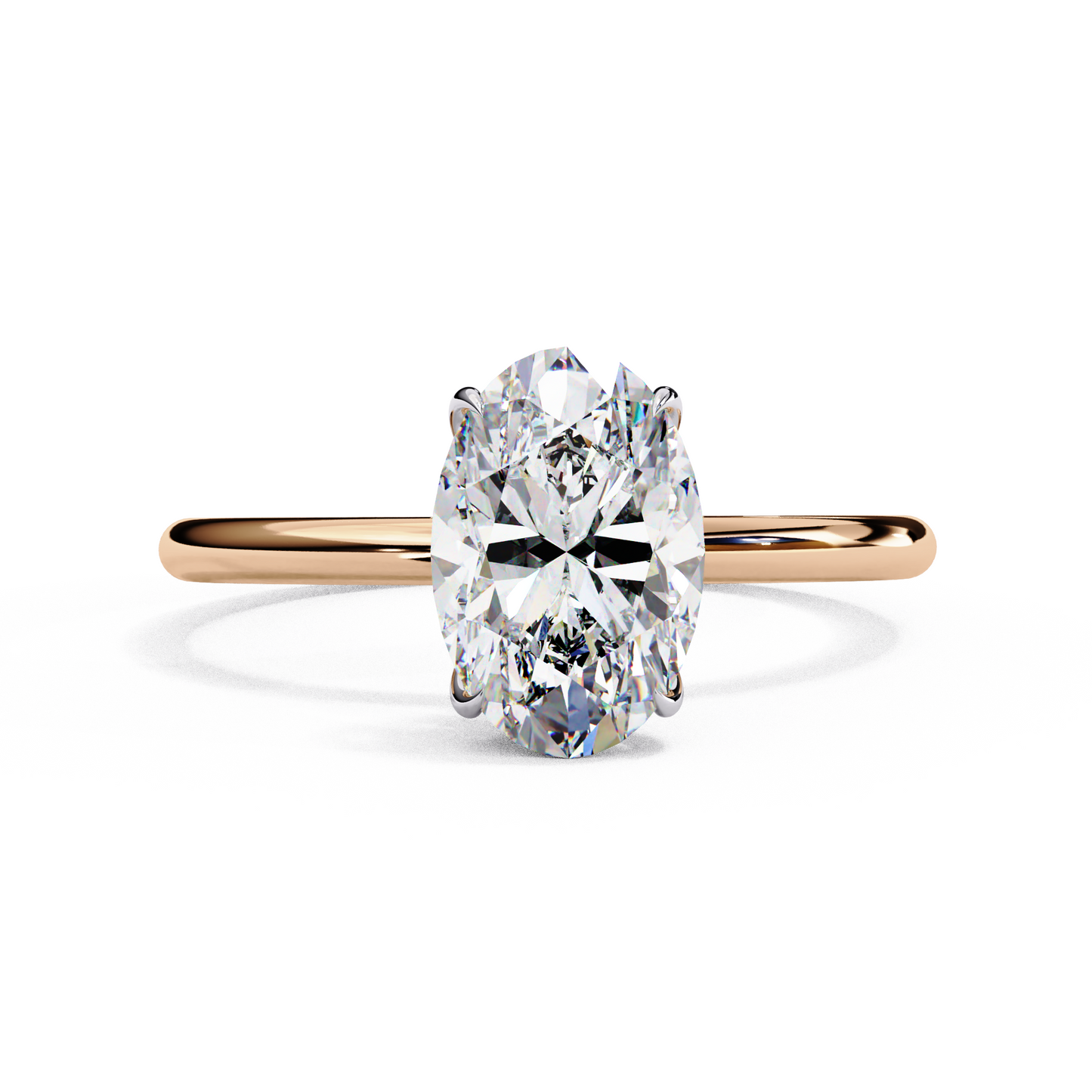 Lab Real Oval 1.2 Carat Solitaire Ring