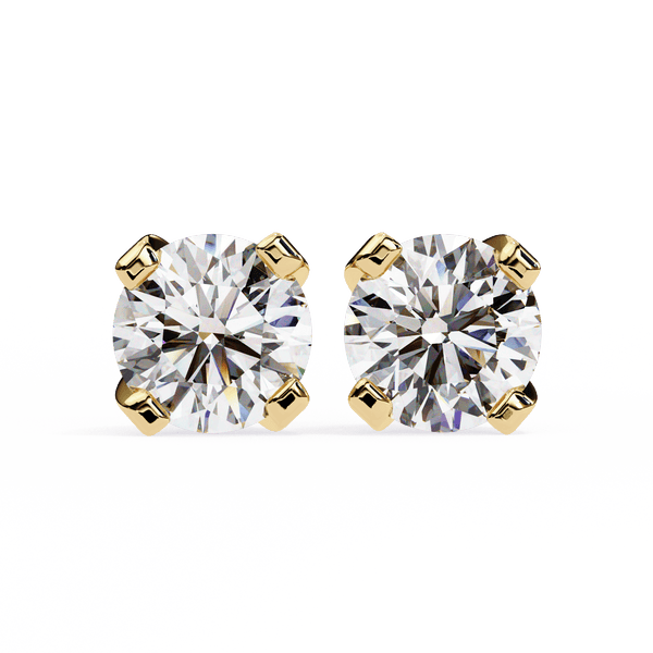 1 Carat Each Round Diamond Earrings