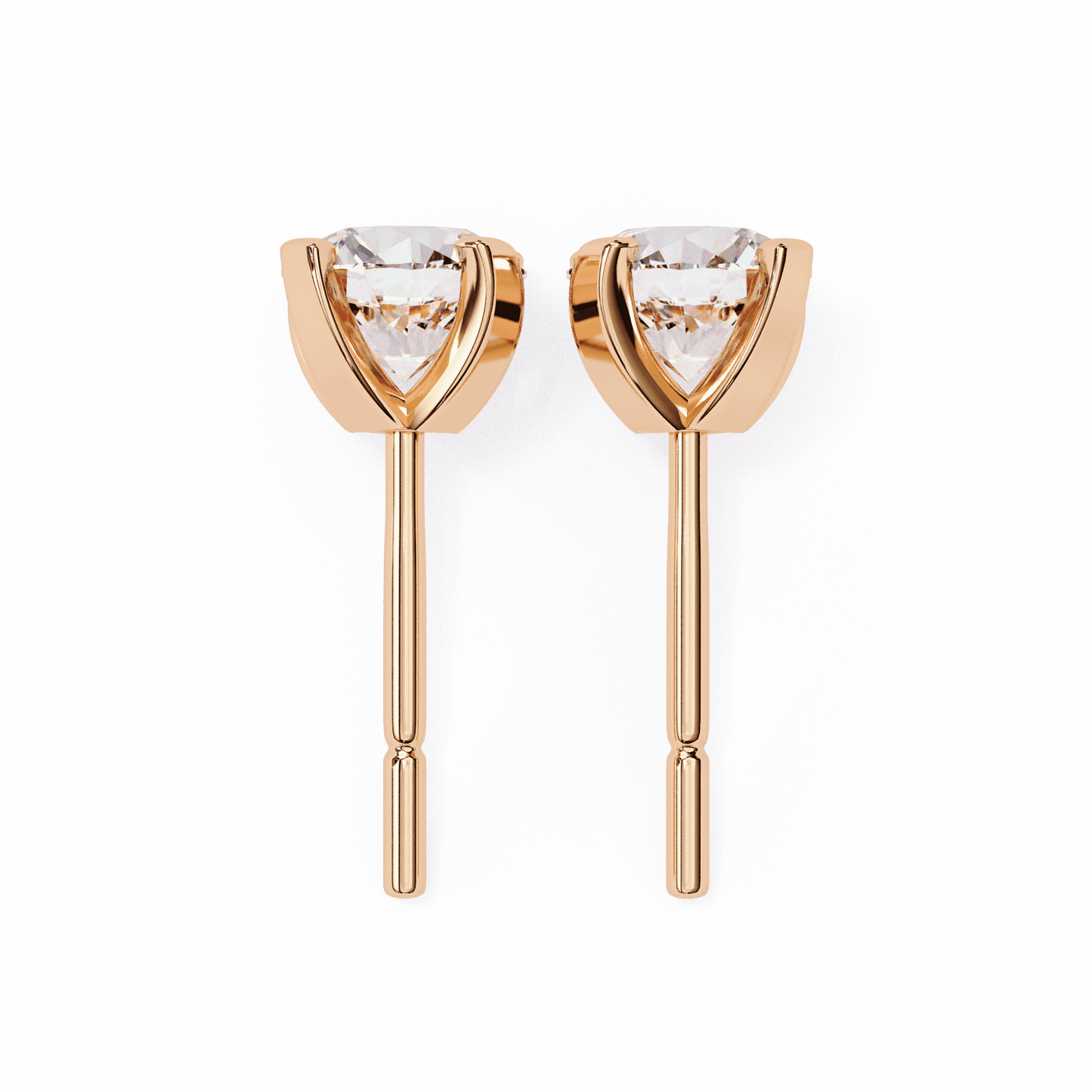 1 Carat Each Round Diamond Earrings