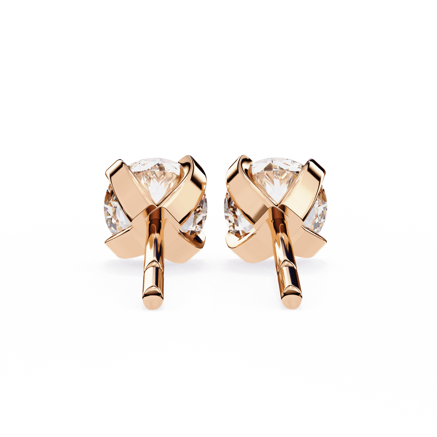 1 Carat Each Round Diamond Earrings