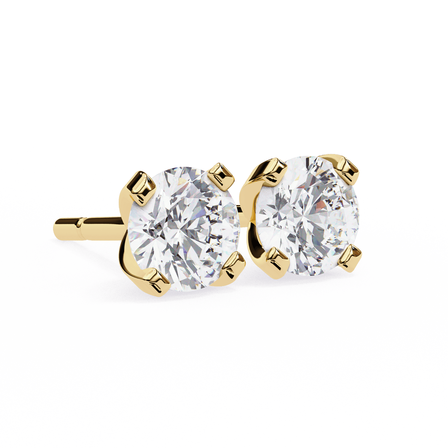 1 Carat Each Round Diamond Earrings