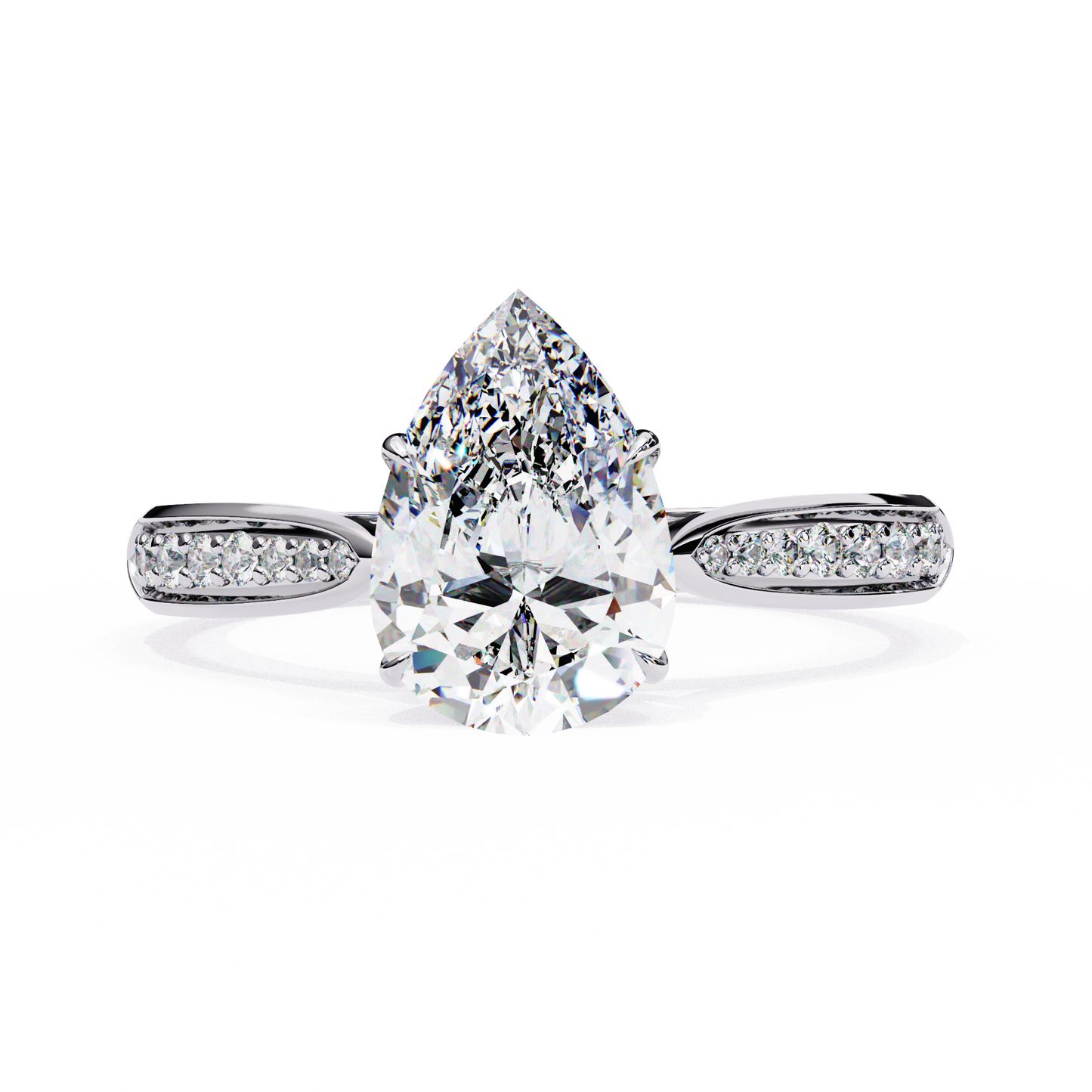 Little Drop Pear Solitaire Ring