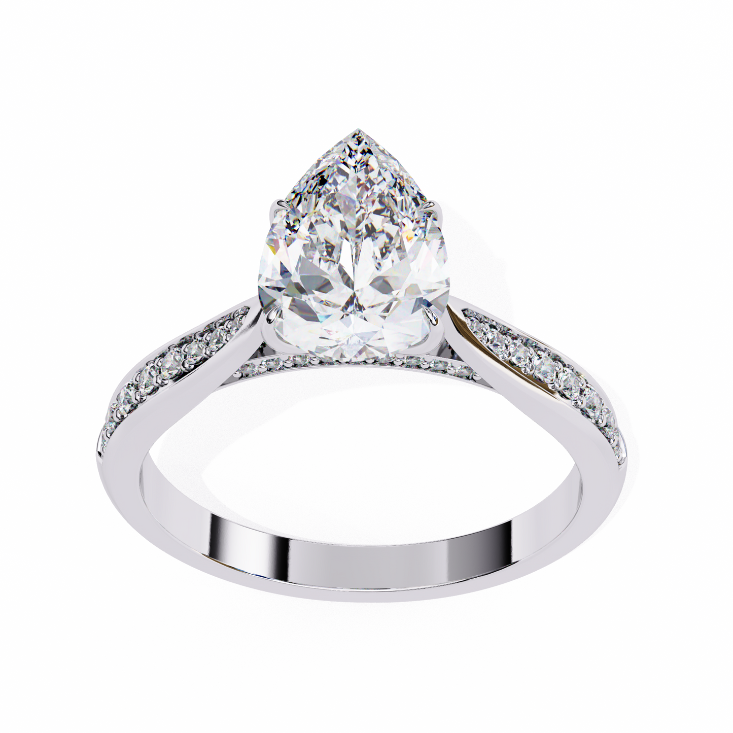 Little Drop Pear Solitaire Ring