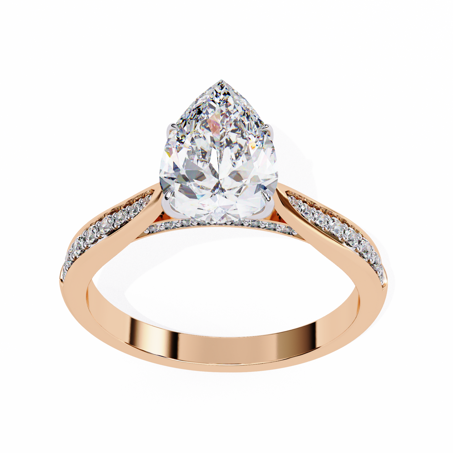 Little Drop Pear Solitaire Ring