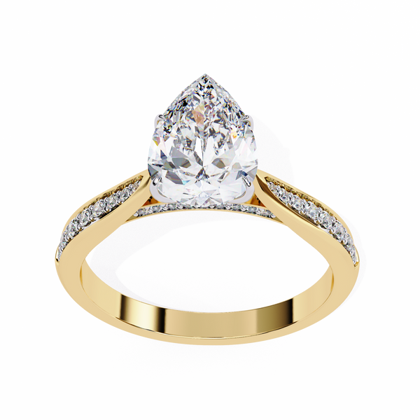 Little Drop Pear Solitaire Ring