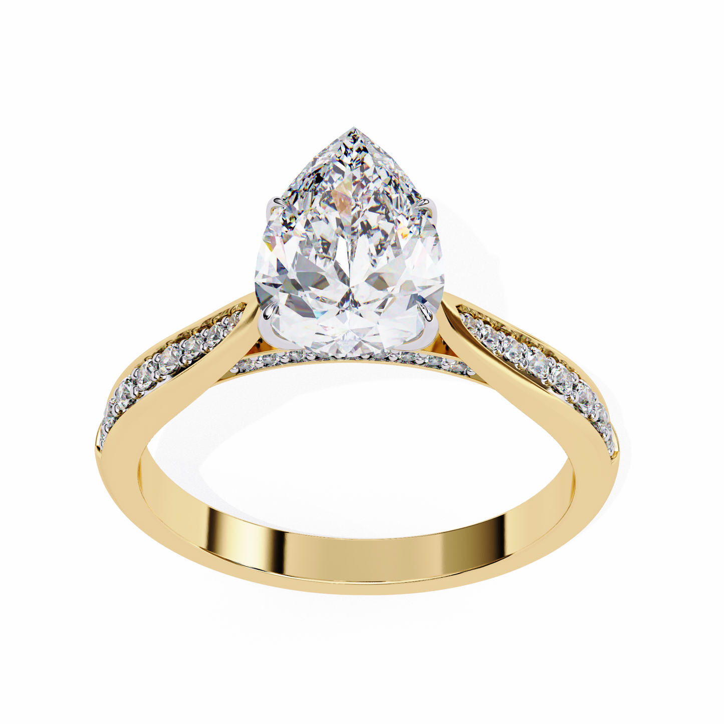 Little Drop Pear Solitaire Ring