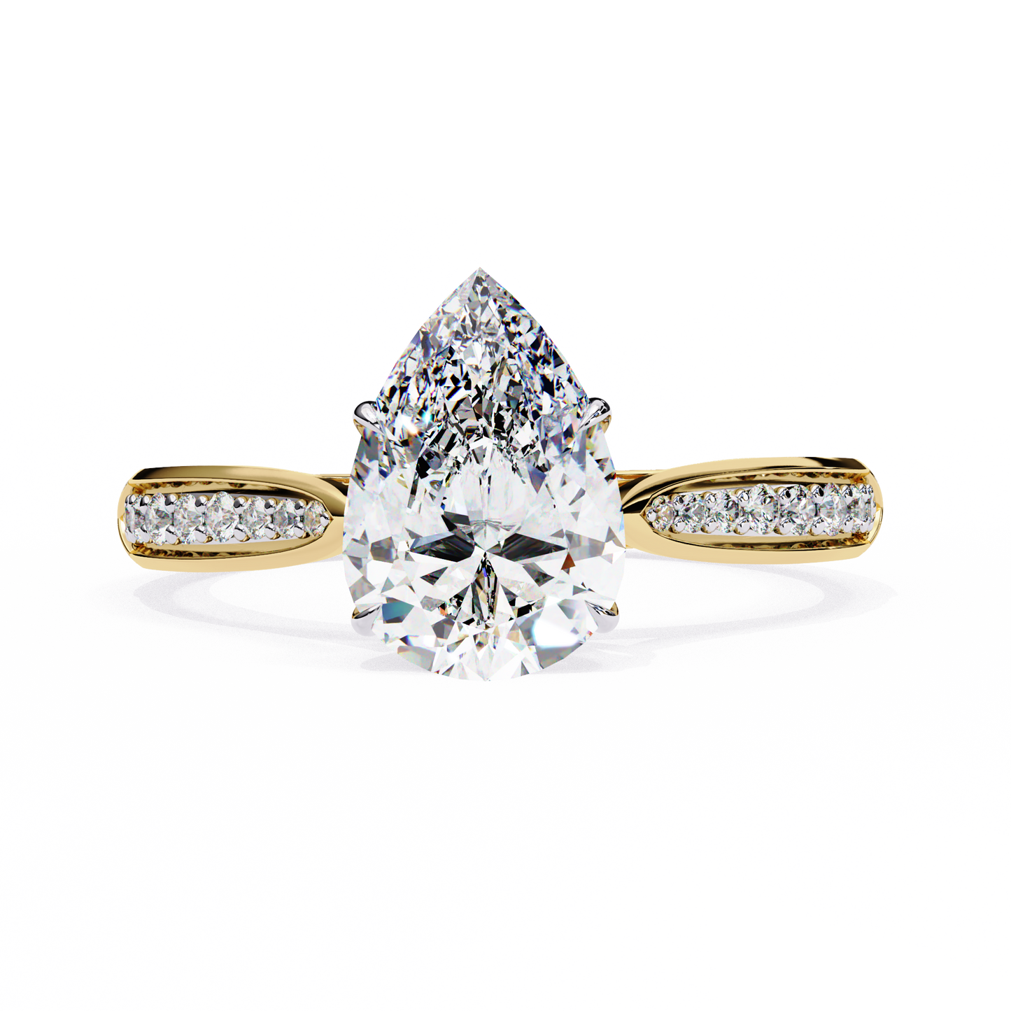Little Drop Pear Solitaire Ring