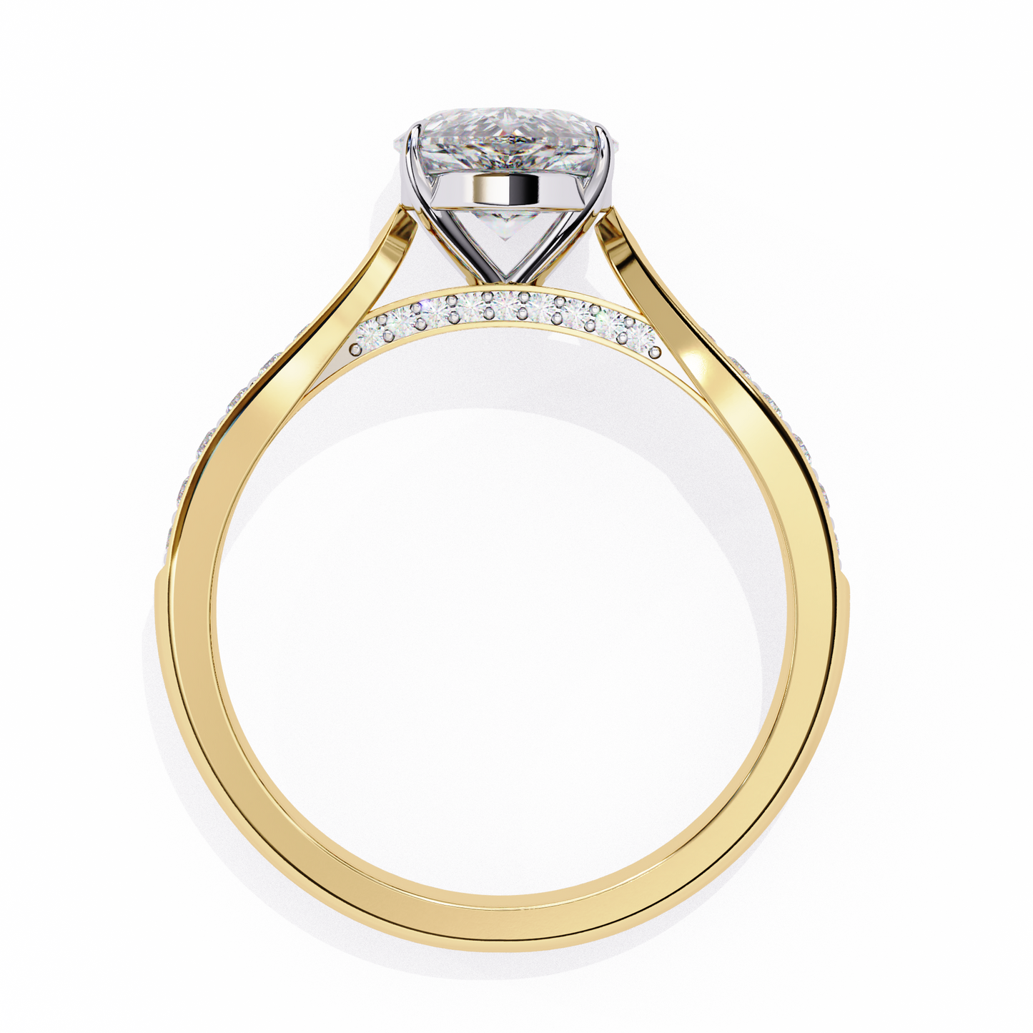 Little Drop Pear Solitaire Ring