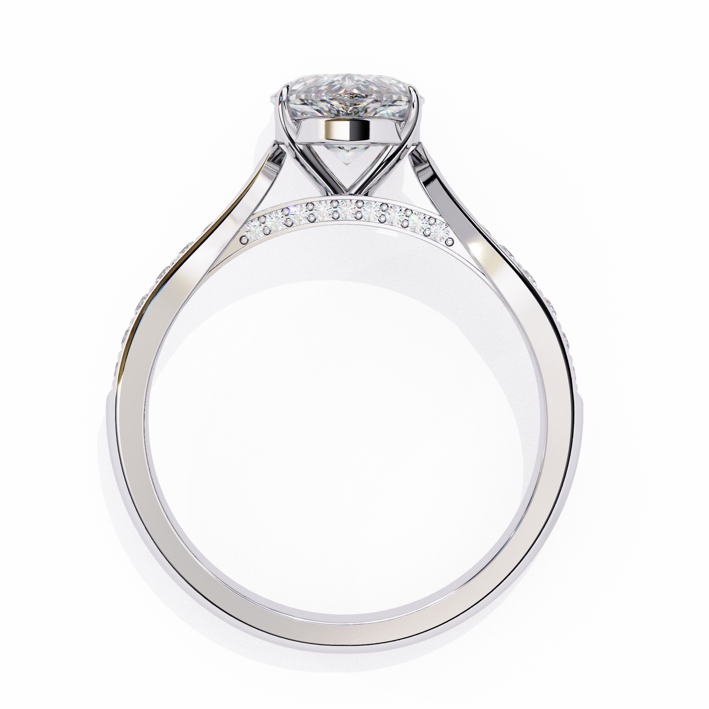 Little Drop Pear Solitaire Ring