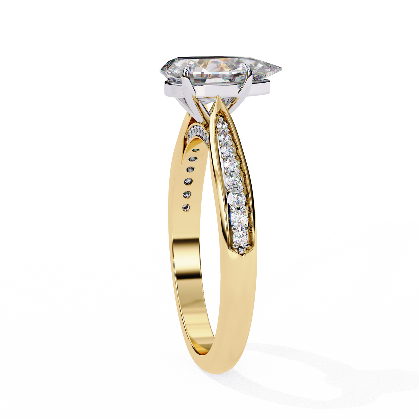 Little Drop Pear Solitaire Ring