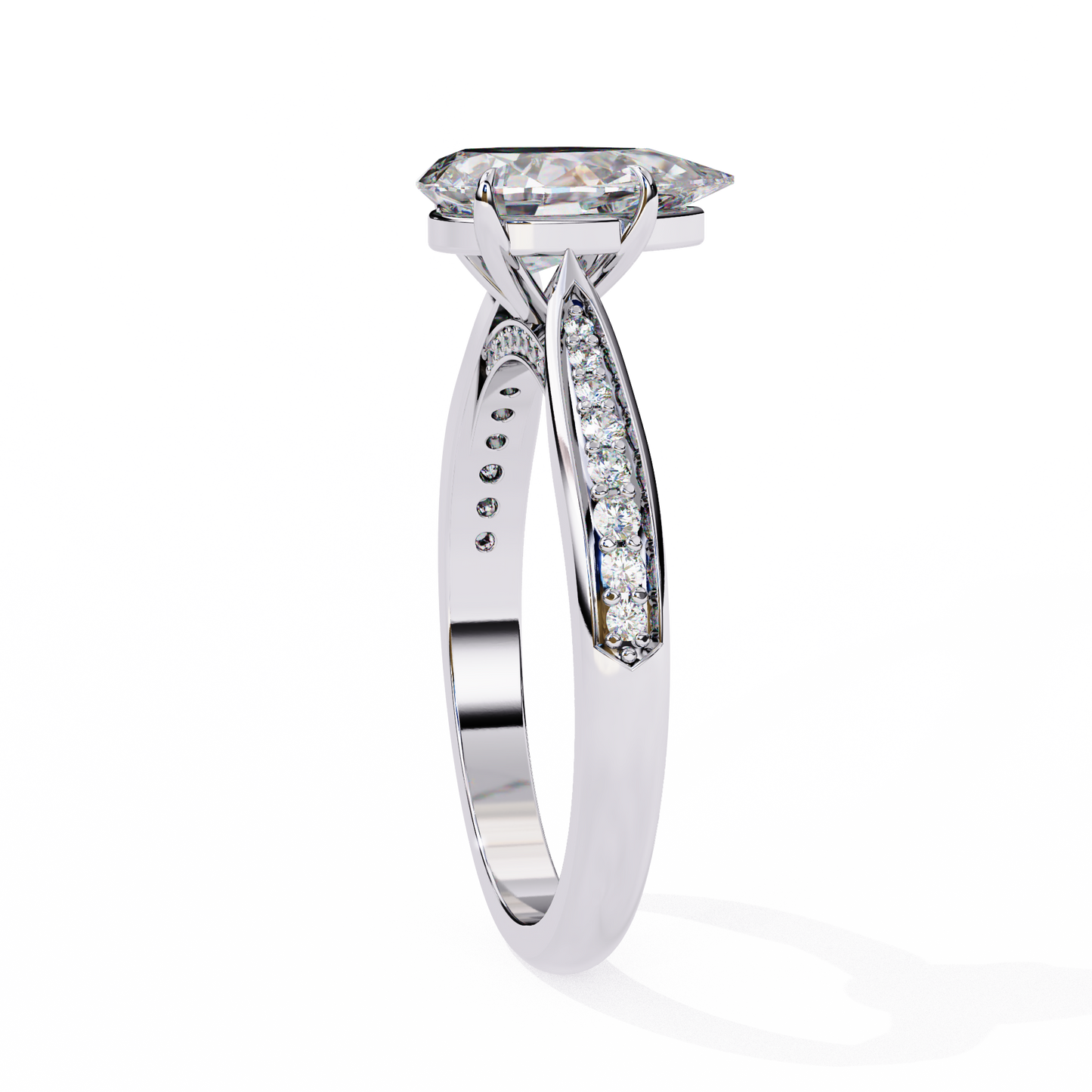 Little Drop Pear Solitaire Ring