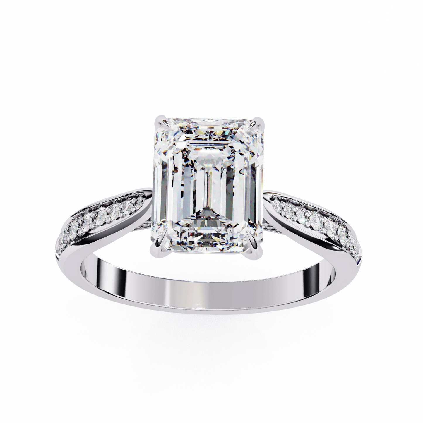 Perfect Emerald 2.56 Carat Solitaire Engagement Ring