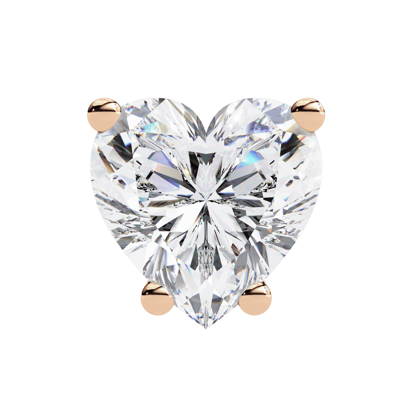 1.21 Carat Each Heart Solitaire Earrings