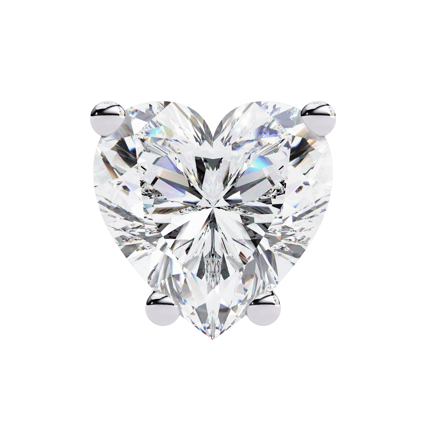 1.21 Carat Each Heart Solitaire Earrings