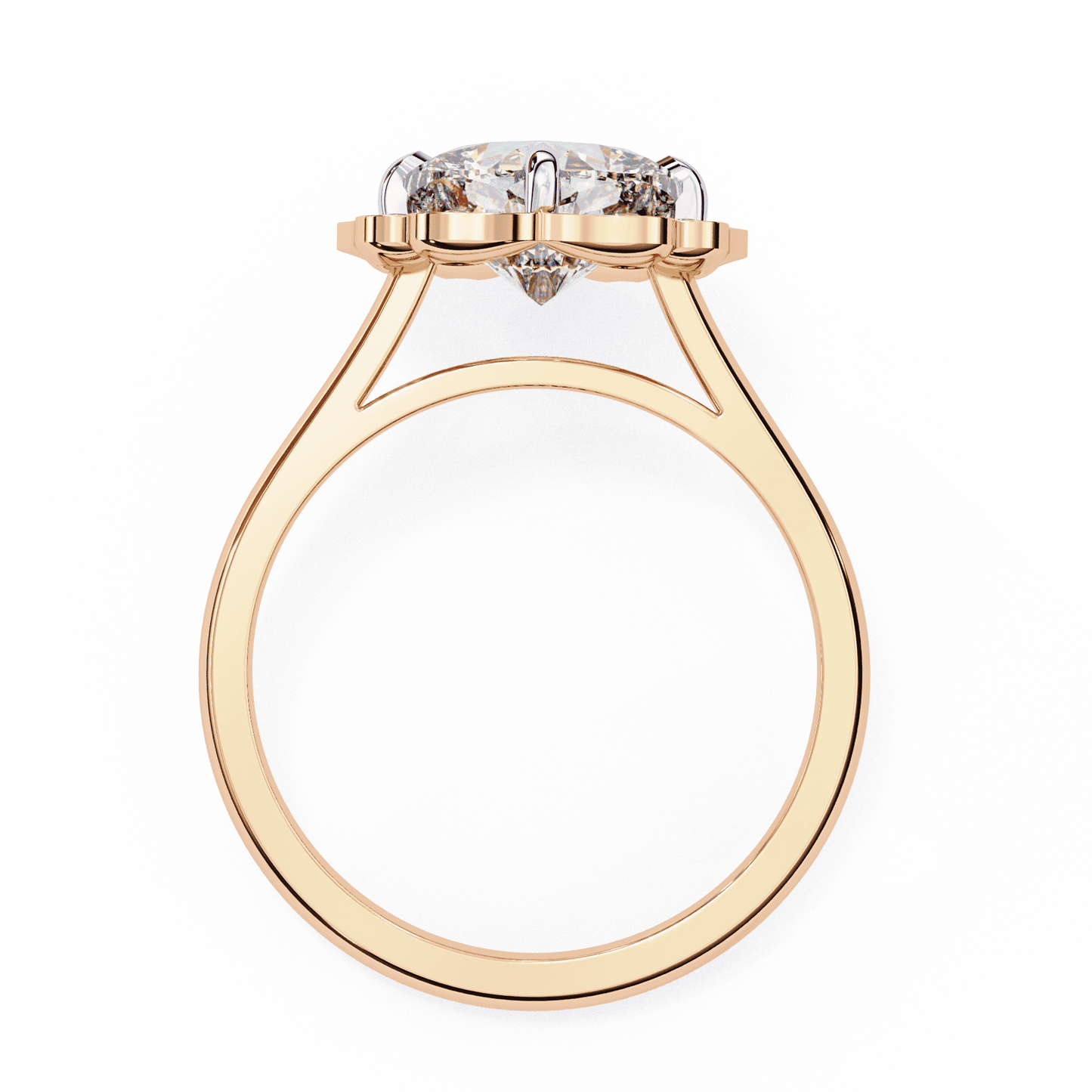 White Lotus Solitaire 3.36 Carat Engagement Ring