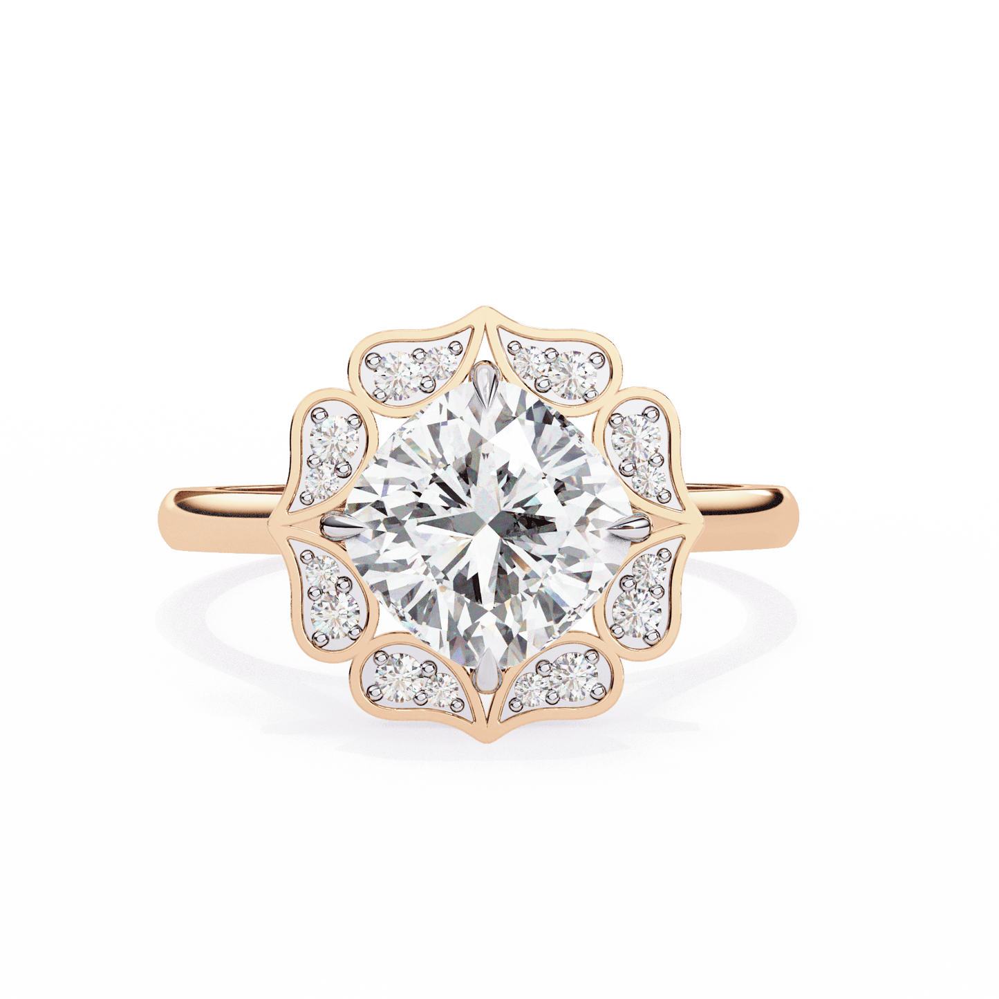 White Lotus Solitaire 3.36 Carat Engagement Ring
