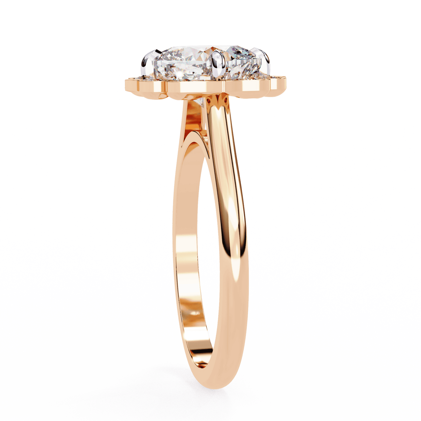 White Lotus Solitaire 3.36 Carat Engagement Ring