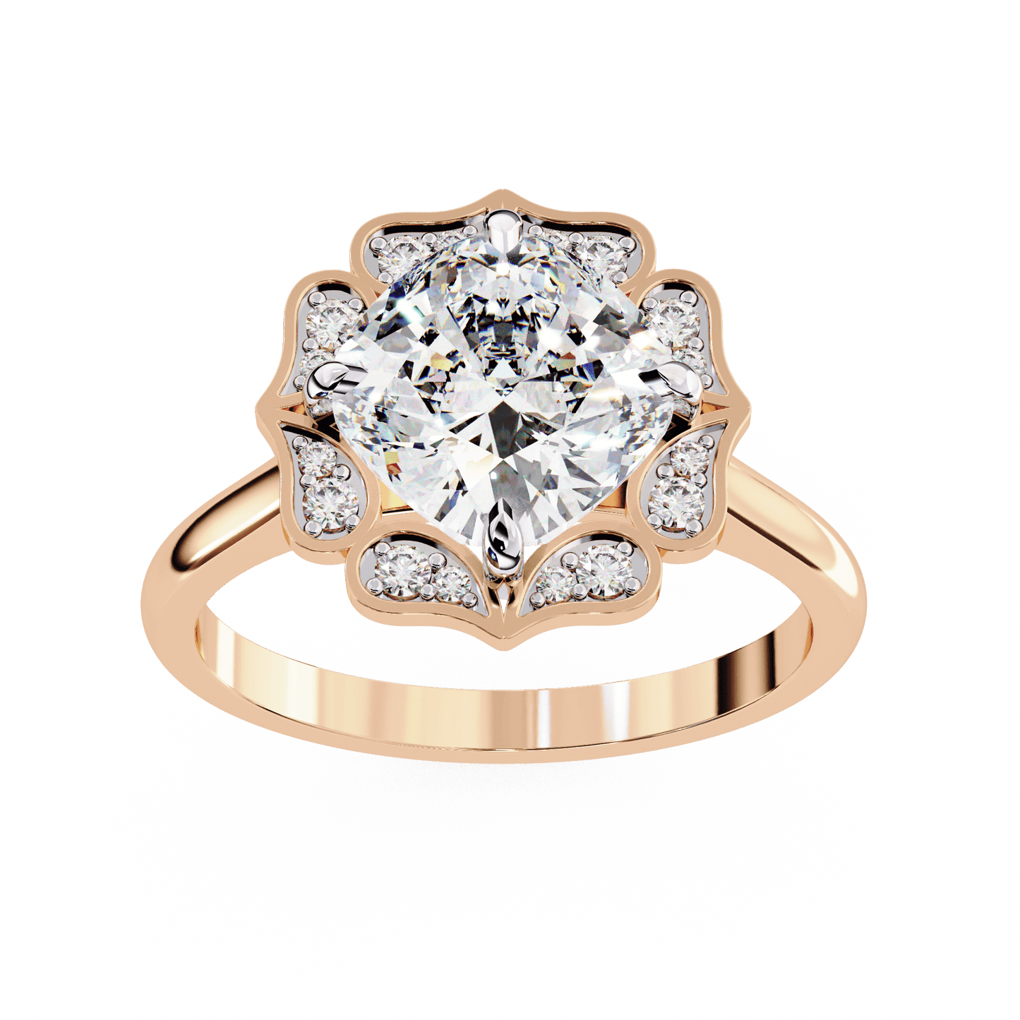 White Lotus Solitaire 3.36 Carat Engagement Ring