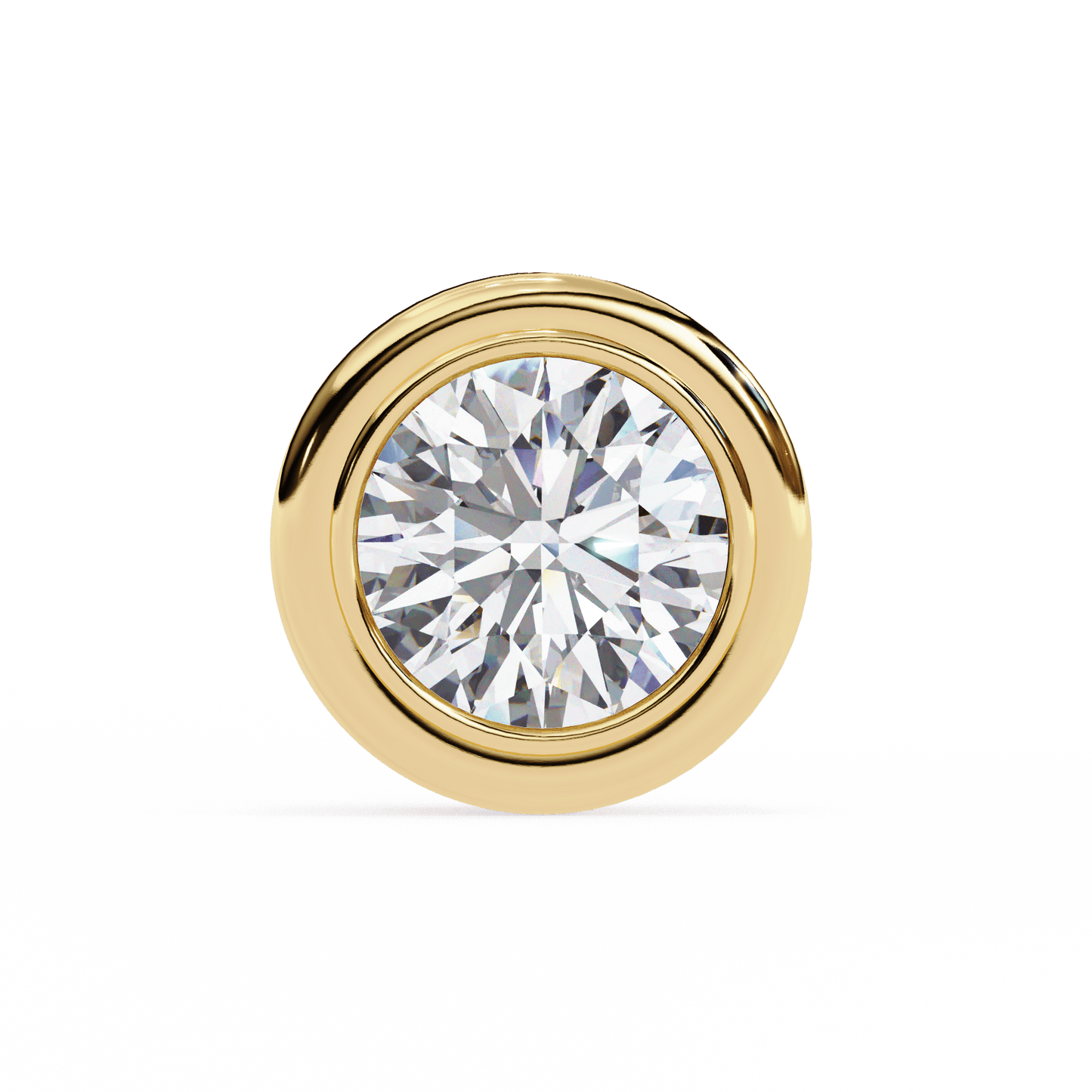 2.02 Carat Round in Bezel Solitaire Earrings