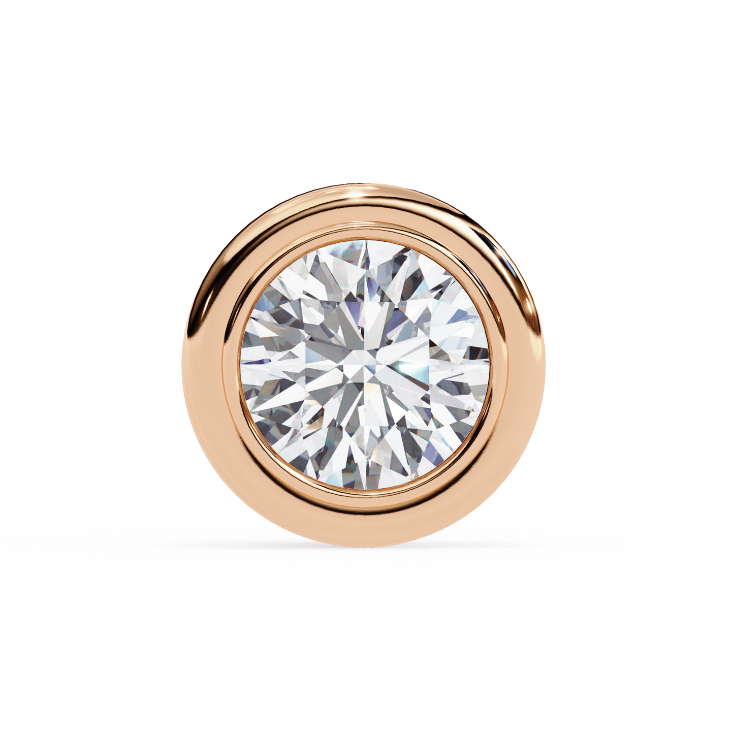 2.02 Carat Round in Bezel Solitaire Earrings