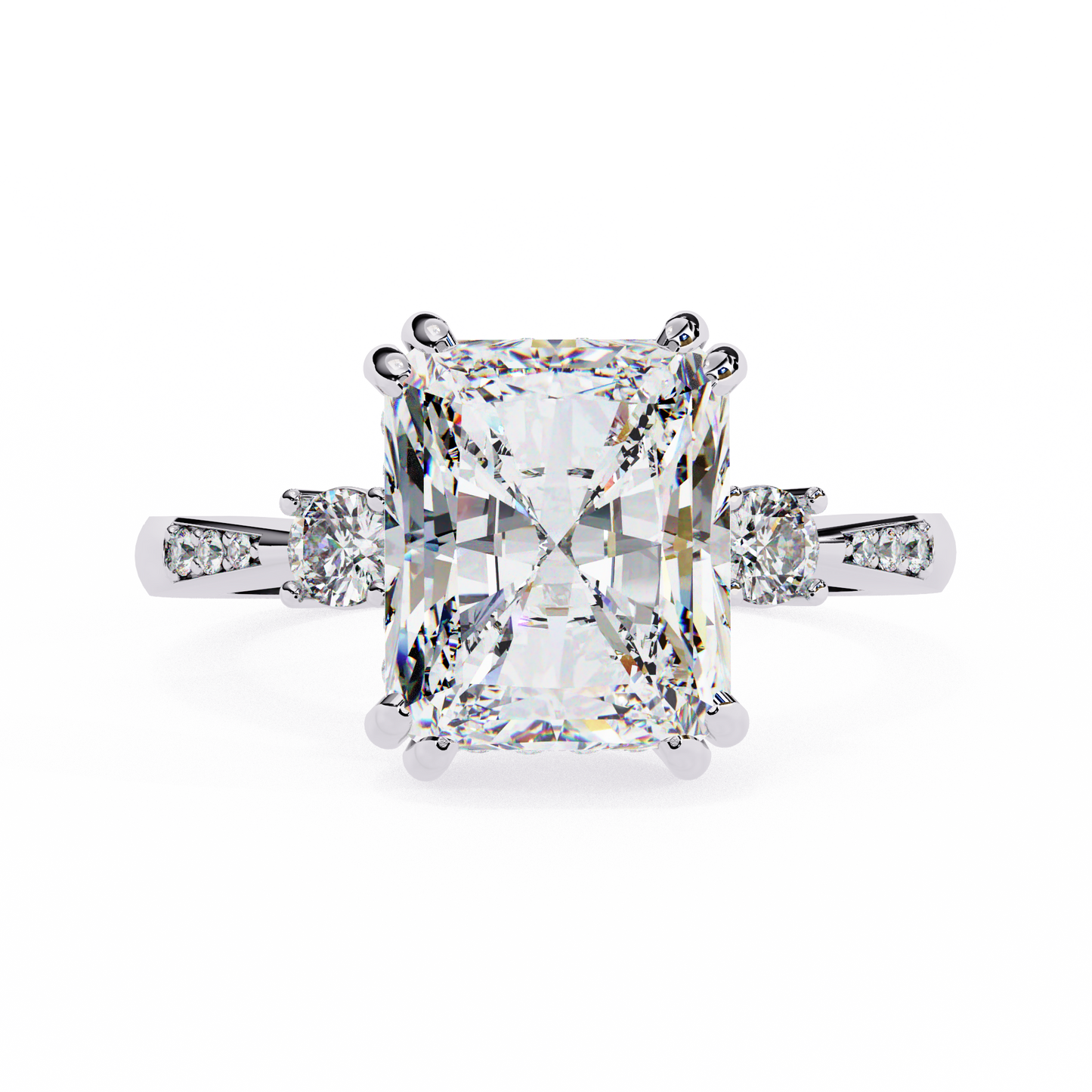 Timeless Trio Radiant Cut Engagement Ring