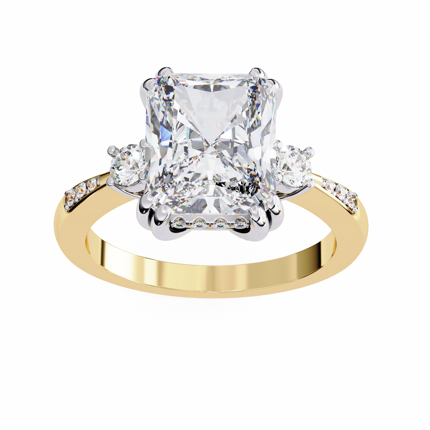 Timeless Trio Radiant Cut Engagement Ring
