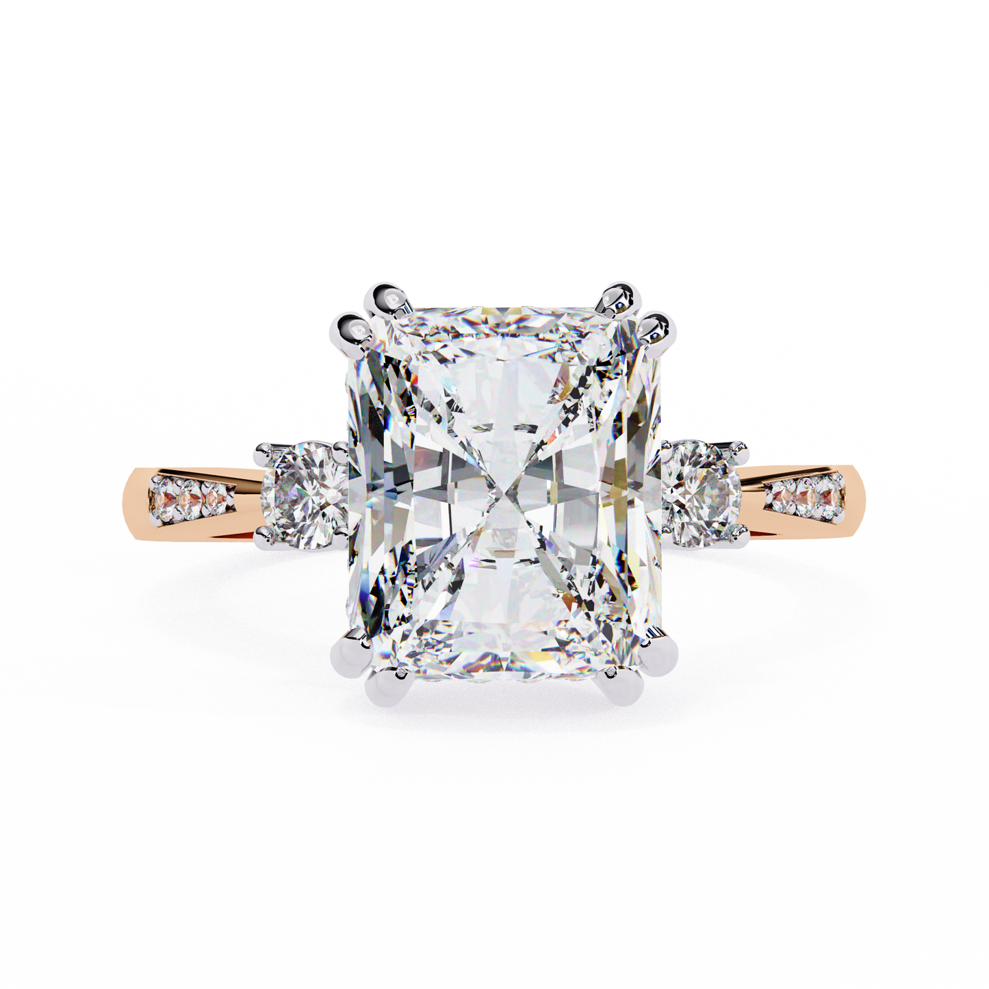 Timeless Trio Radiant Cut Engagement Ring