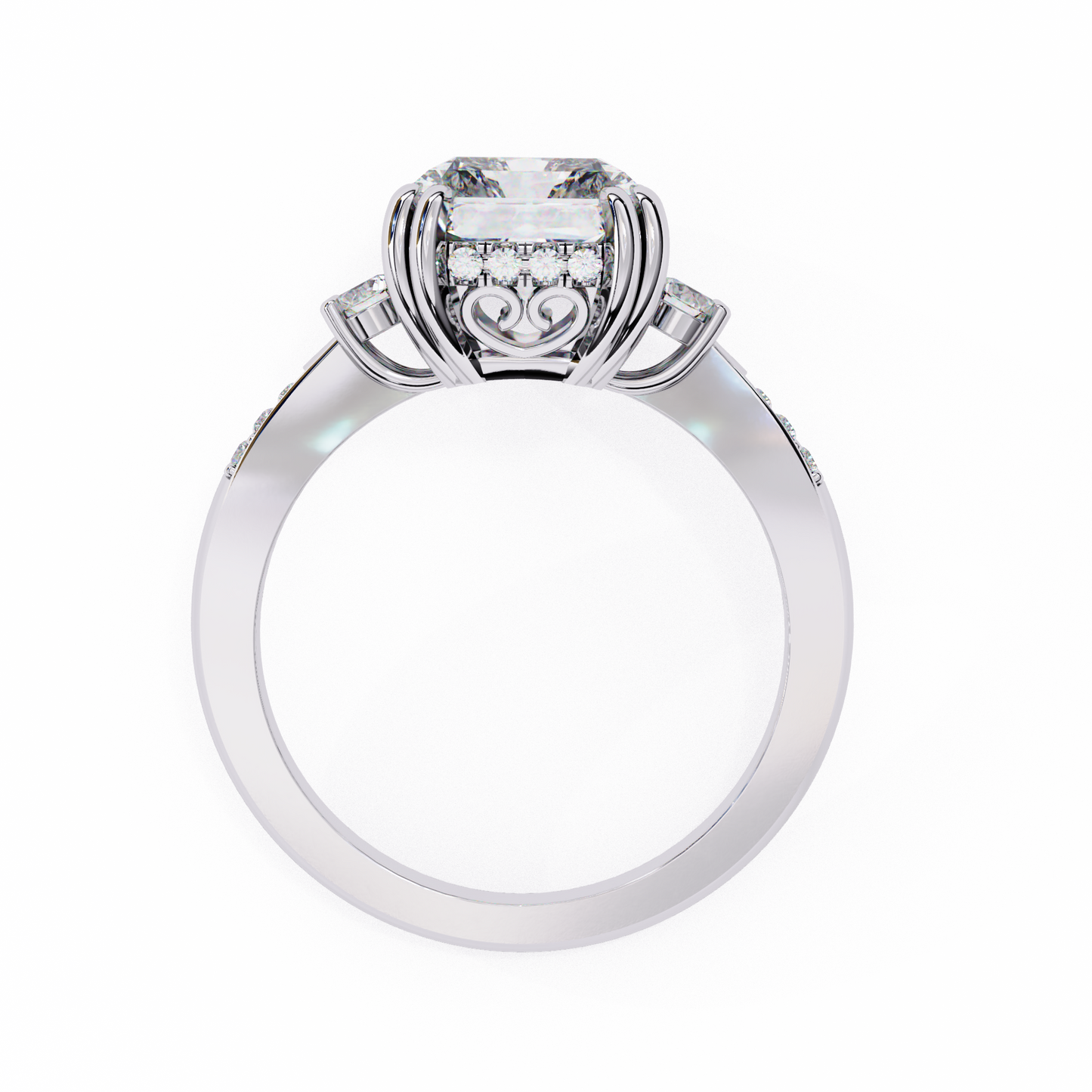 Timeless Trio Radiant Cut Engagement Ring