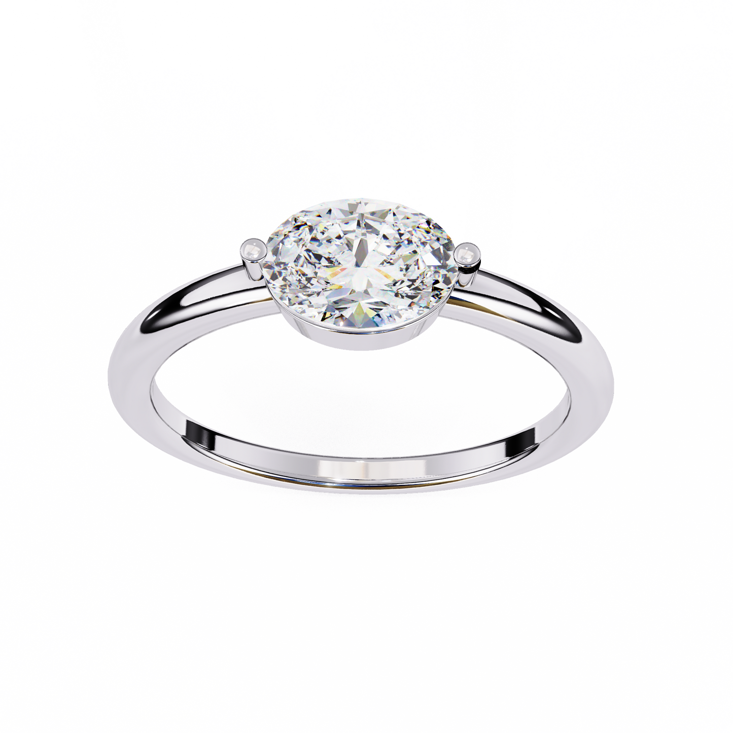 Oval Eye 0.86 Carat Solitaire Ring
