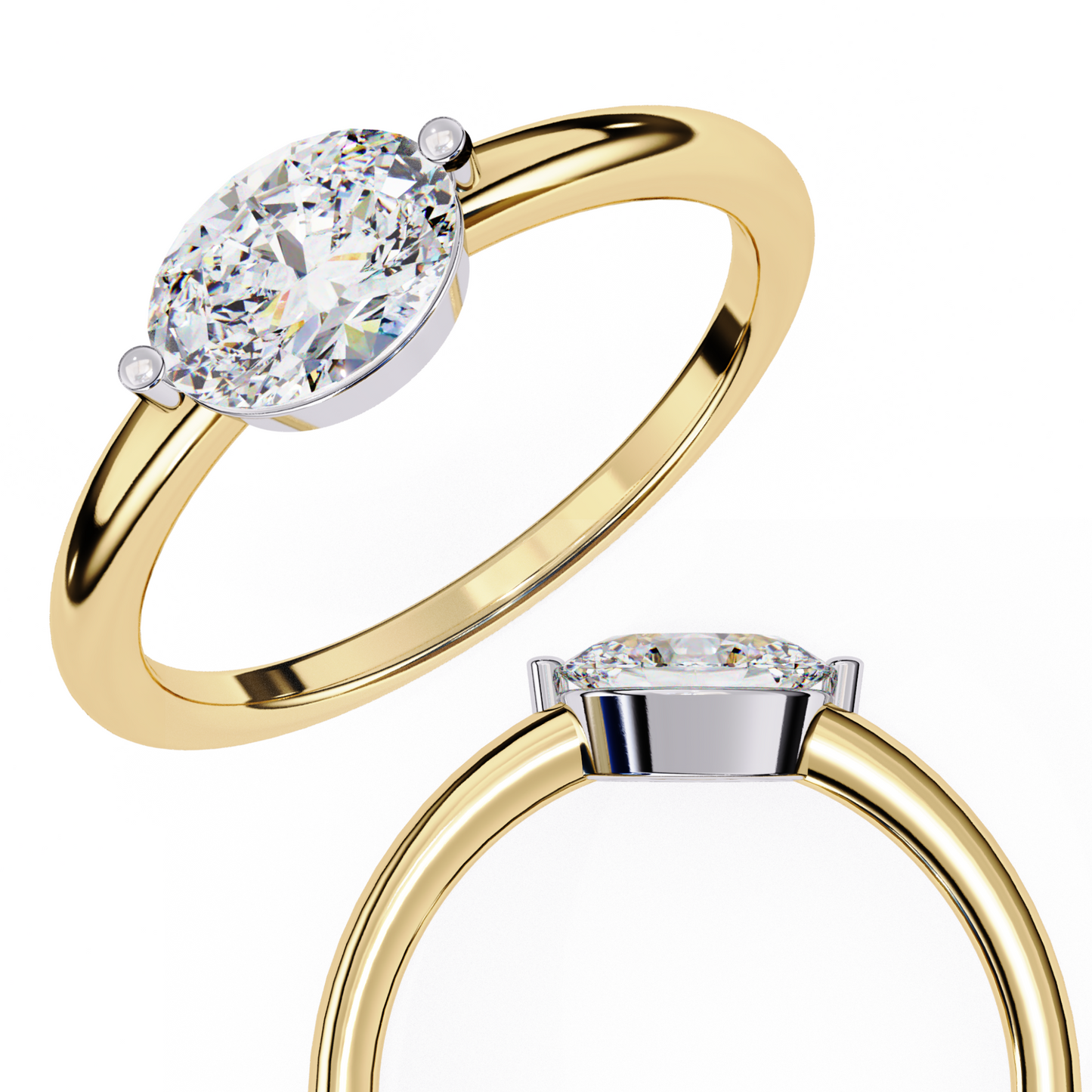 Oval Eye 0.86 Carat Solitaire Ring
