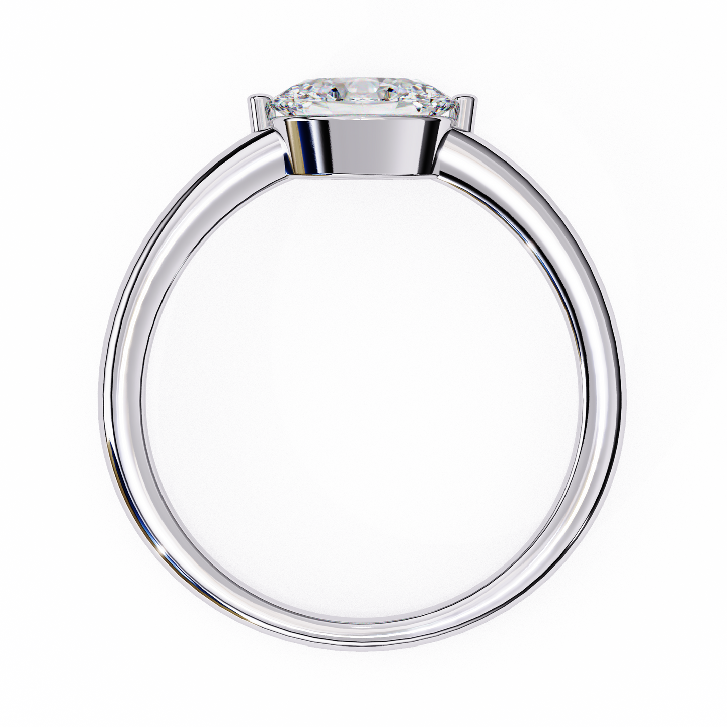Oval Eye 0.86 Carat Solitaire Ring