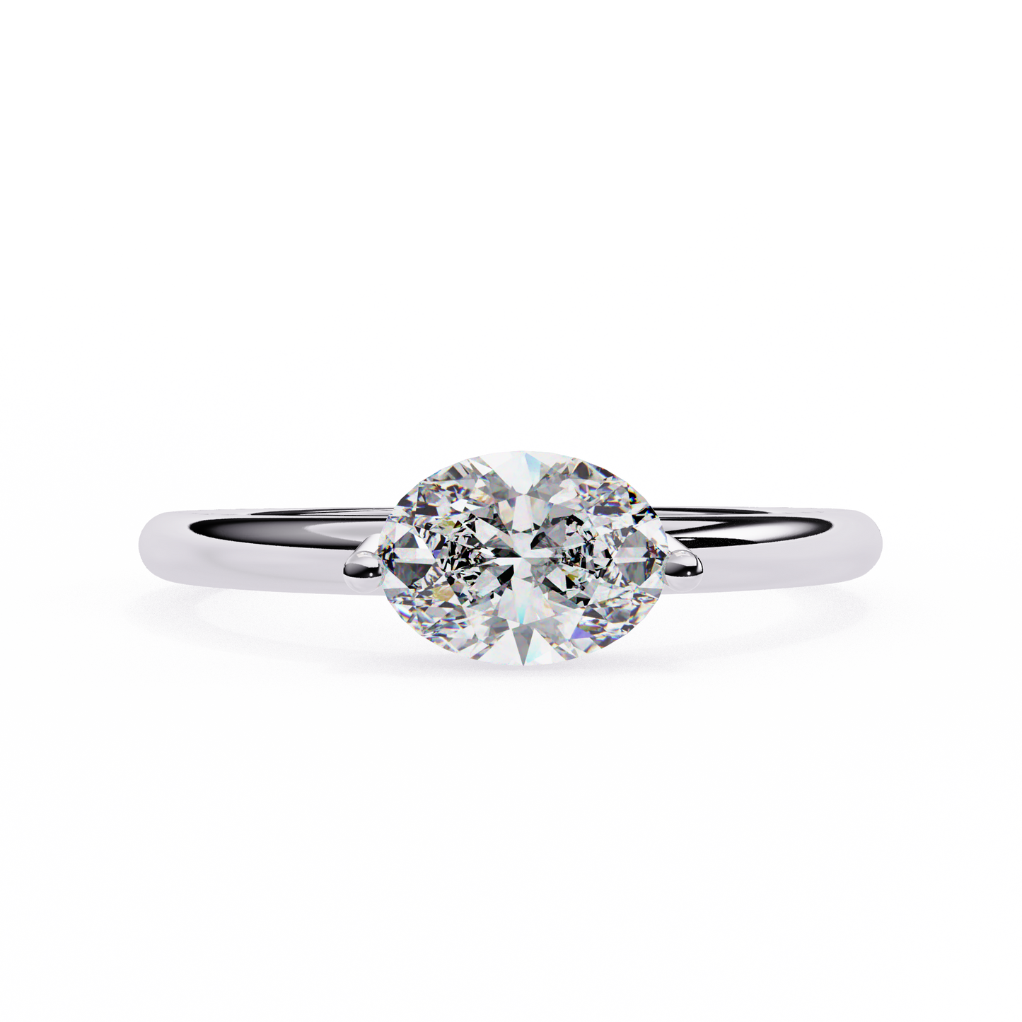 Oval Eye 0.86 Carat Solitaire Ring