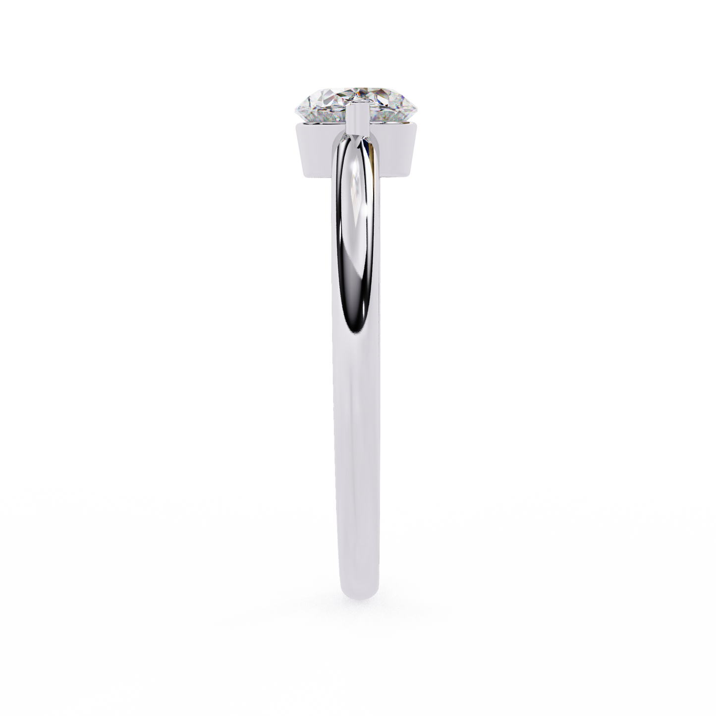 Oval Eye 0.86 Carat Solitaire Ring