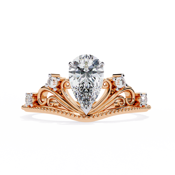 Queen's Crown0.97 Carat Pear Solitaire Ring