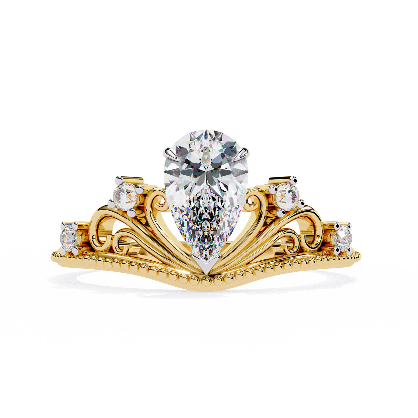 Queen's Crown0.97 Carat Pear Solitaire Ring