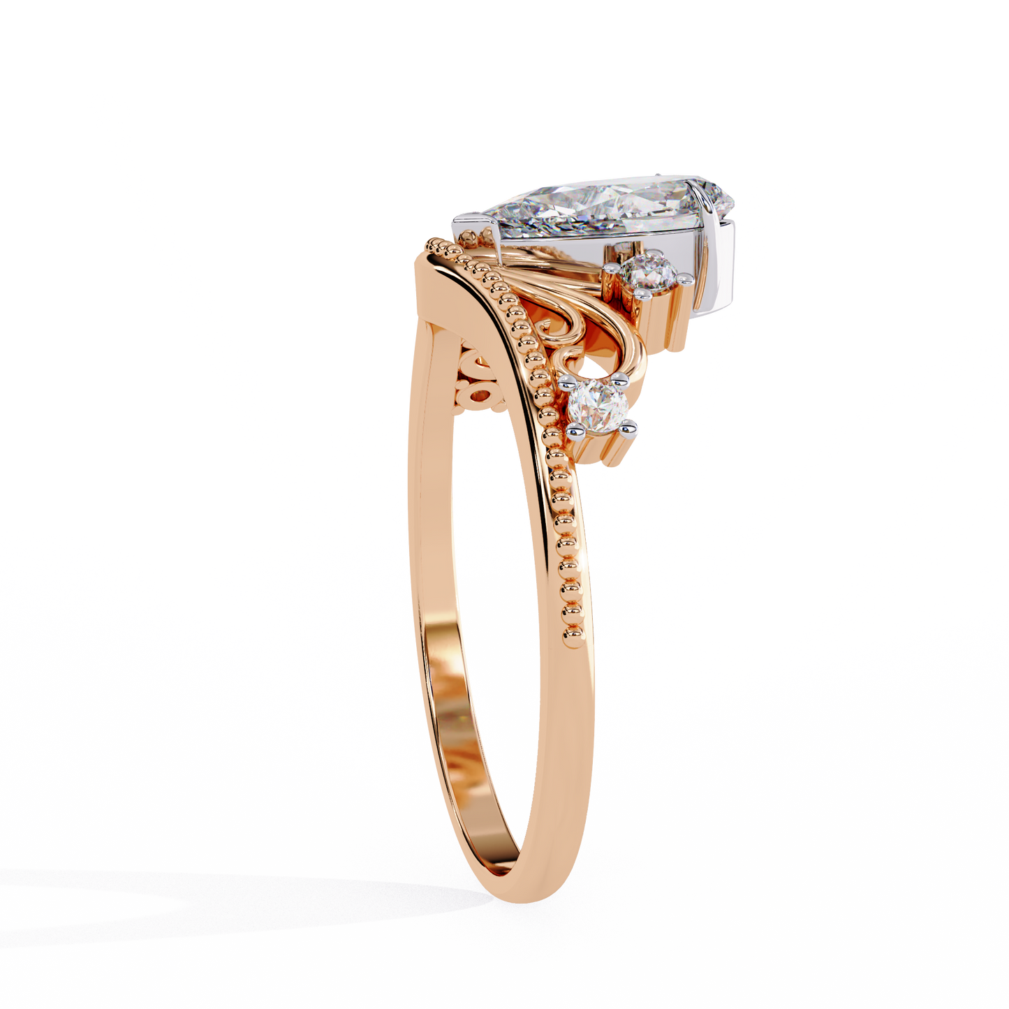 Queen's Crown0.97 Carat Pear Solitaire Ring