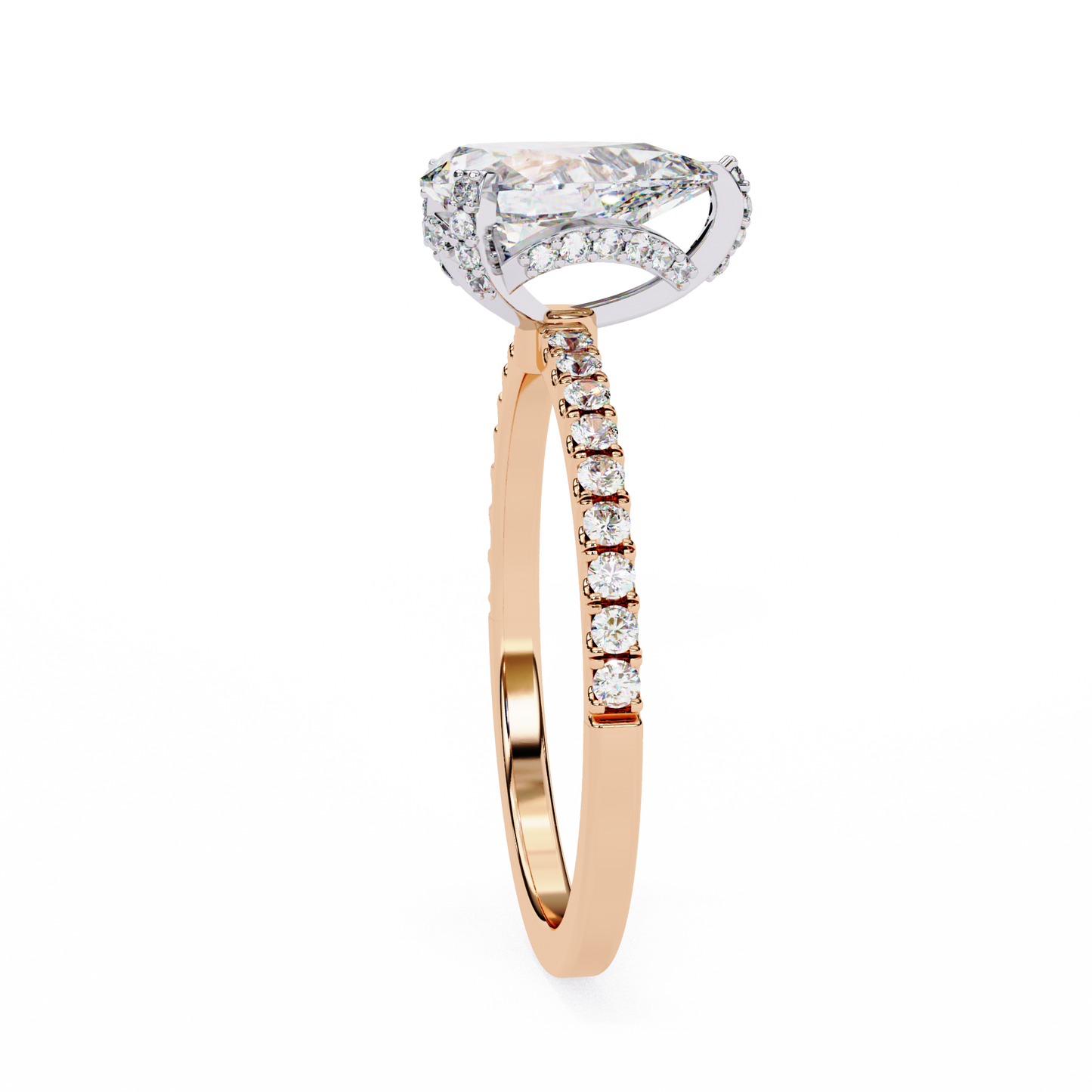Sleek Tear Drop Solitaire Ring