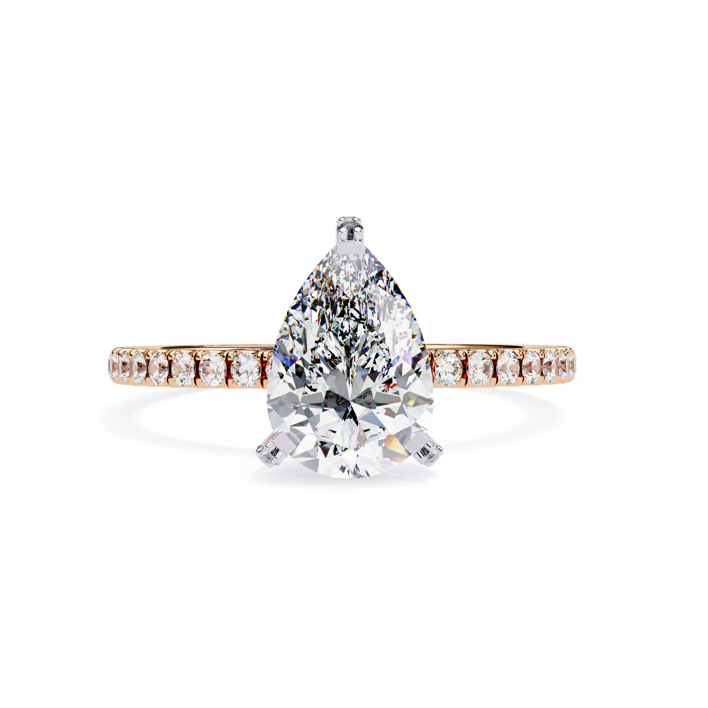 Sleek Tear Drop Solitaire Ring