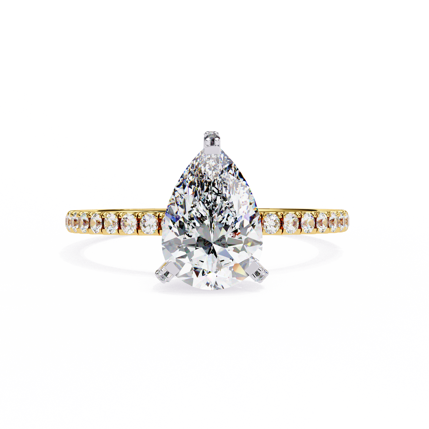 Sleek Tear Drop Solitaire Ring