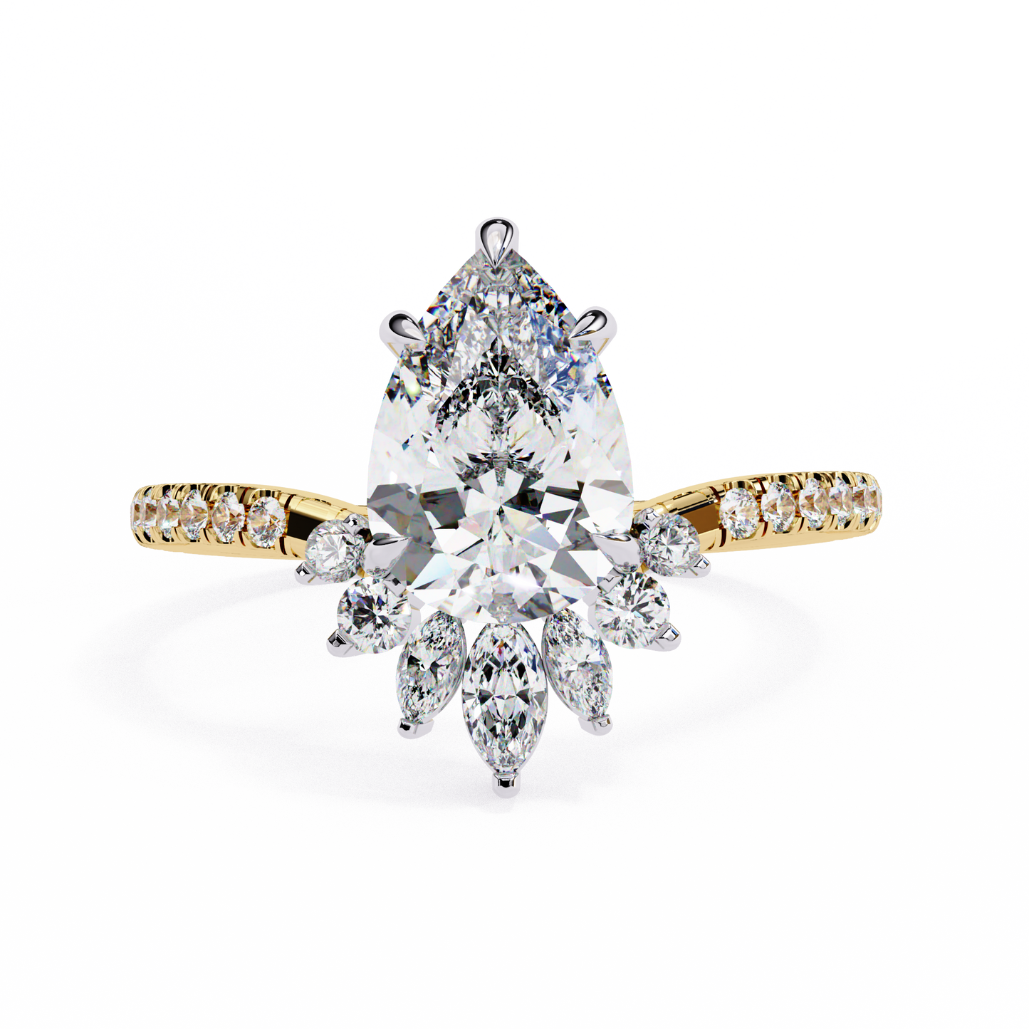 Blend Pear and Marquise Solitaire Ring