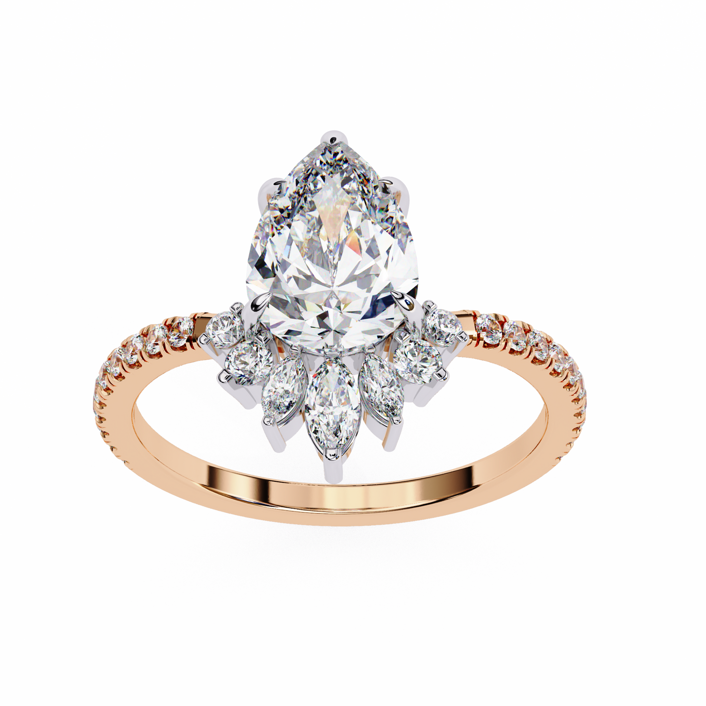 Blend Pear and Marquise Solitaire Ring
