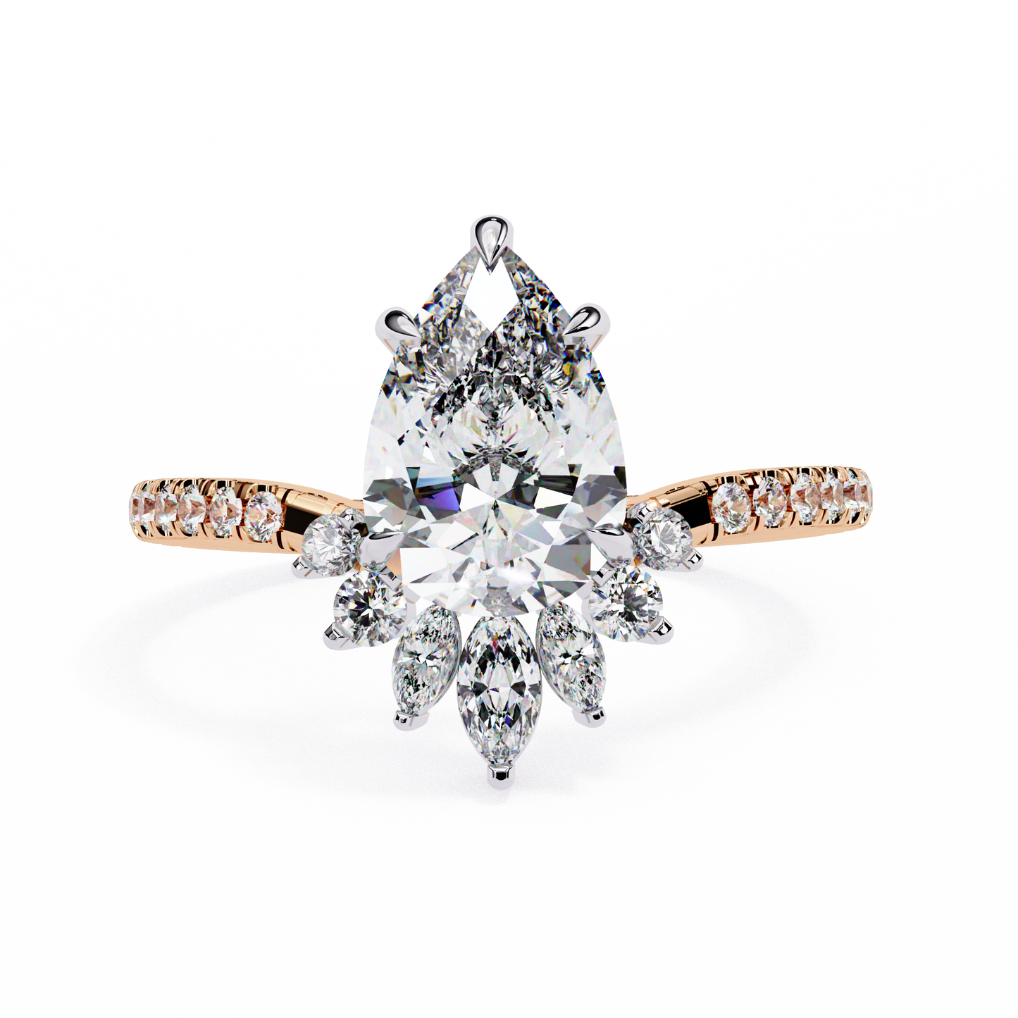Blend Pear and Marquise Solitaire Ring