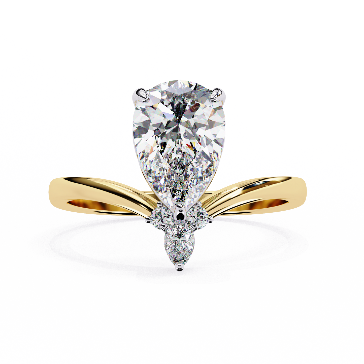 Dancing Duo Solitaire Engagement ring