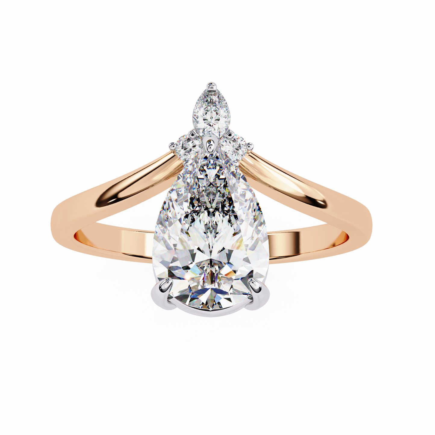 Dancing Duo Solitaire Engagement ring