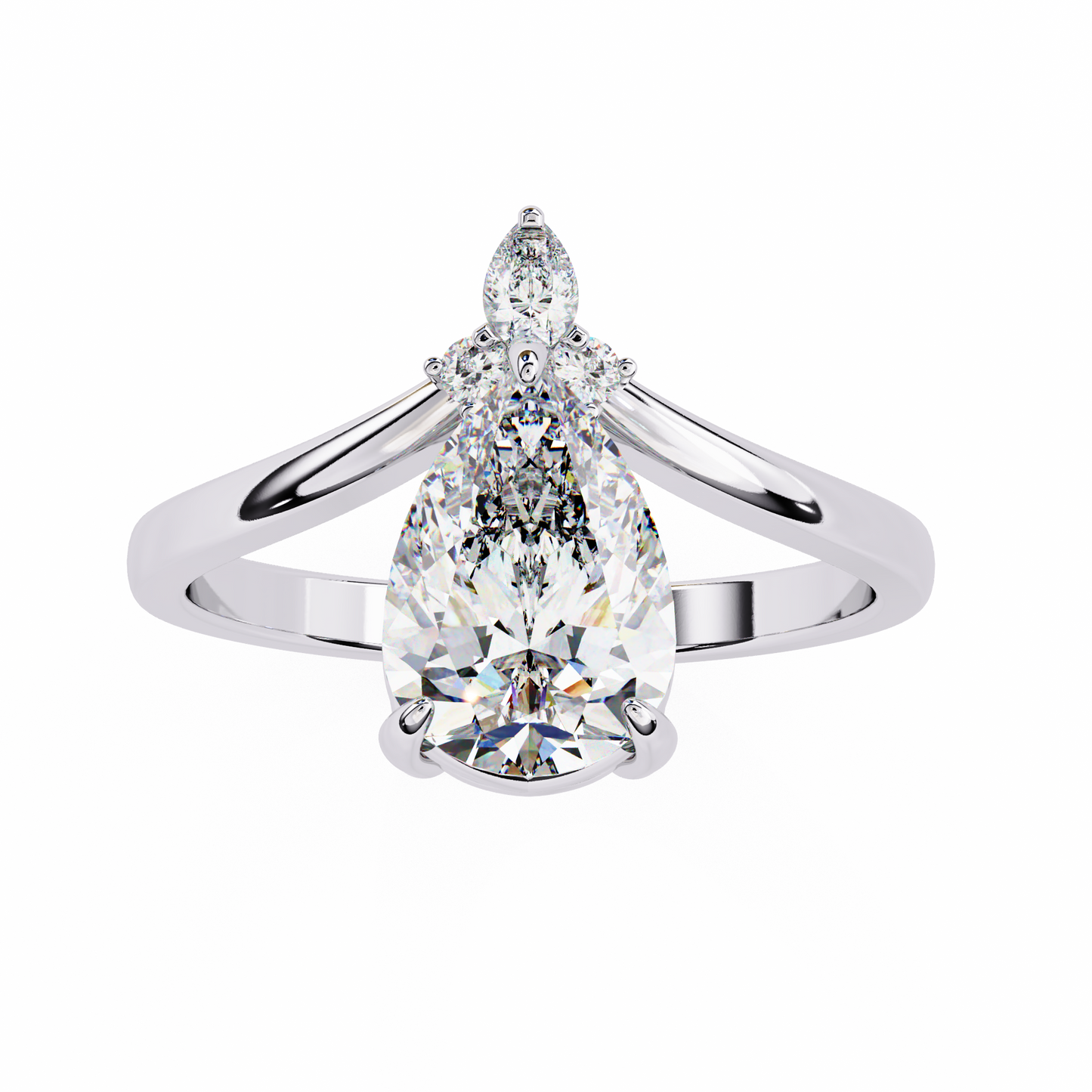Dancing Duo Solitaire Engagement ring