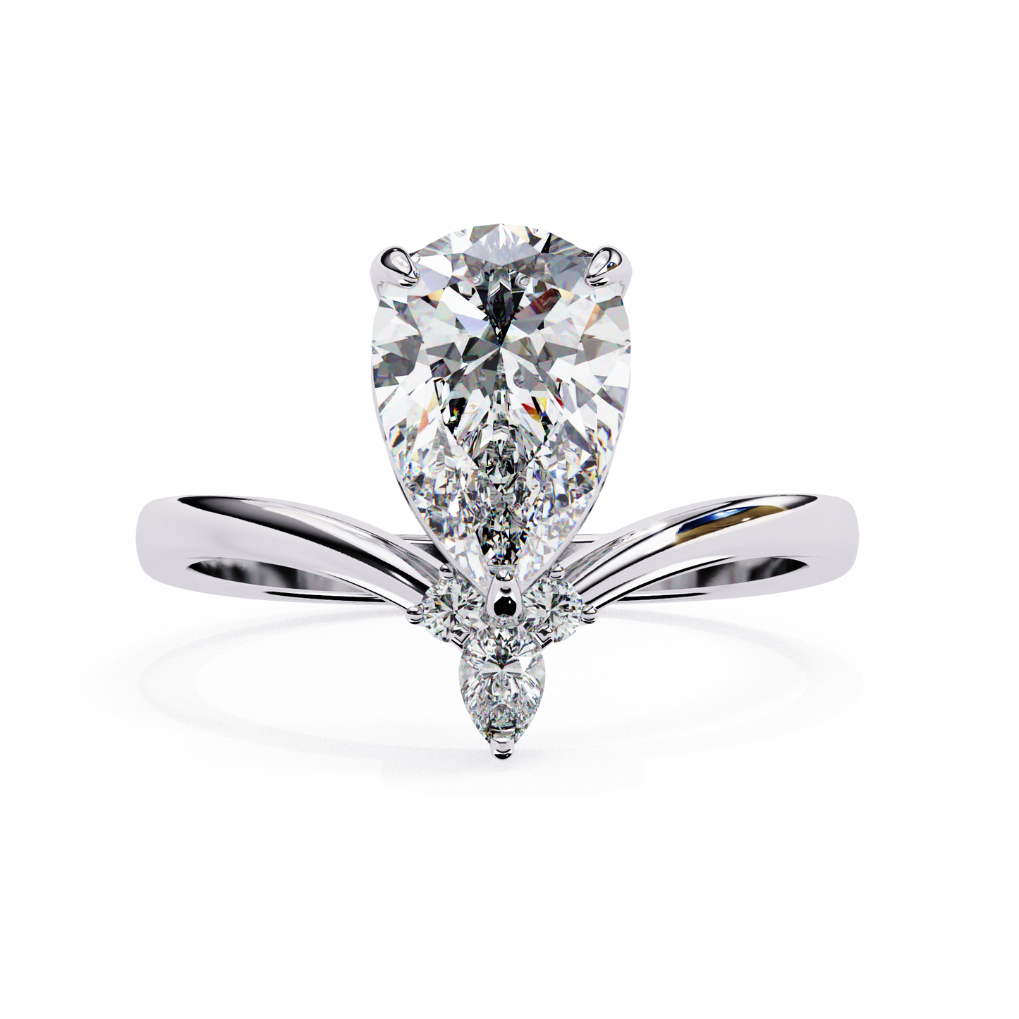 Dancing Duo Solitaire Engagement ring