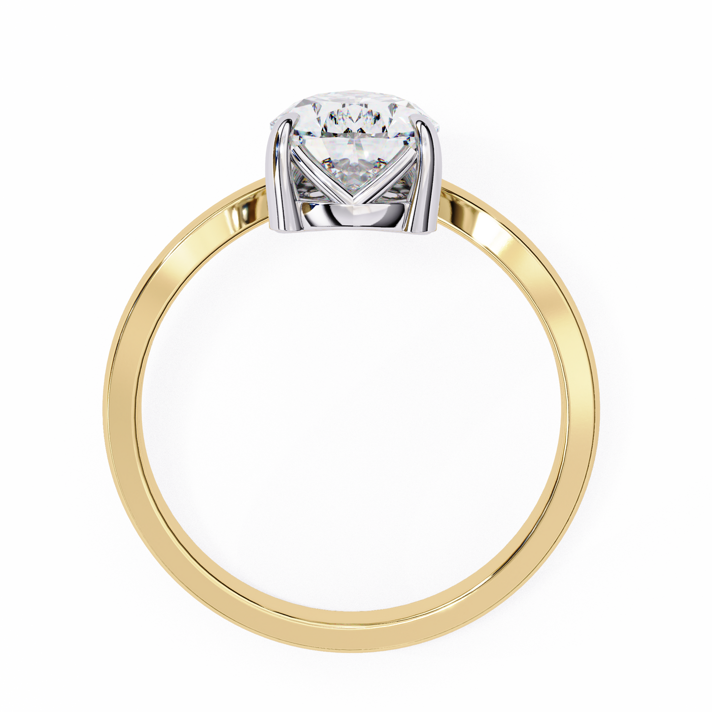 Dancing Duo Solitaire Engagement ring