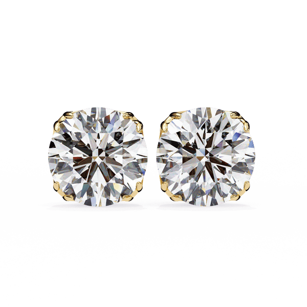 1.12 Carat Each Cushion Square Solitaire Earrings