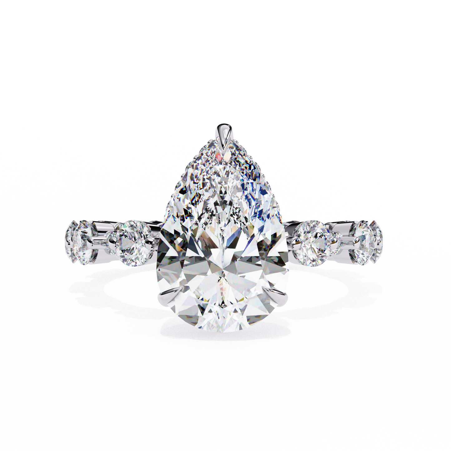 Stardrop Pear Shaped 3.06 Carat Solitaire Ring